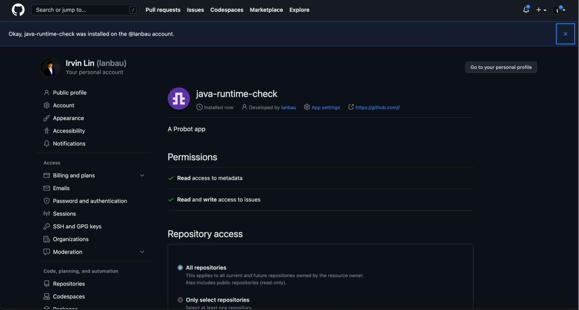 GitHub Application Tutorial